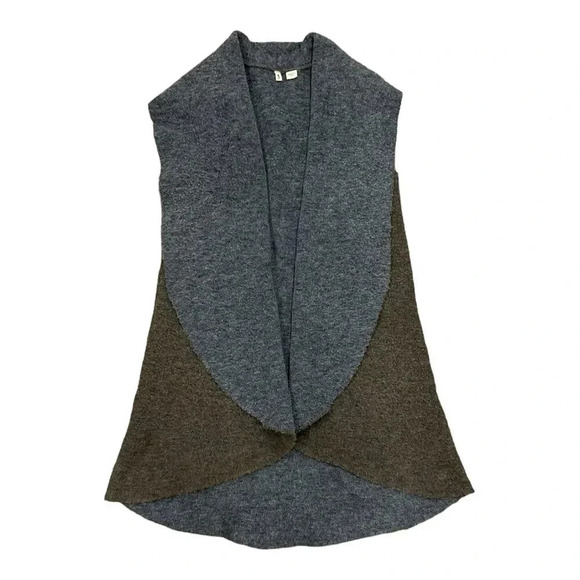 Moth Gray Shawled Avalee Long Wool Blend Sweater Vest XS/S - Picture 2 of 5